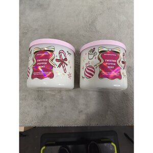Bath & Body Works Twisted Peppermint 3-Wick Candles Set Of 2